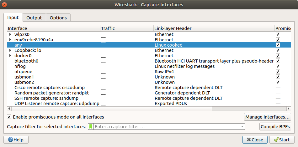 wireshark interfaces
